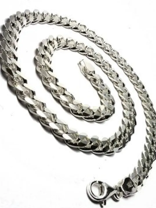 GURMET ERKEK GÜMÜŞ KOLYE ZİNCİR KALIN MODEL 9mm GURMET ERKEK GÜMÜŞ KOLYE ZİNCİR KALIN MODEL 9mm