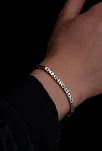 Erkek Gümüş Bileklik - 4.5mm Dikdörtgen Kesim Yassı Kral Gümüş Bileklik