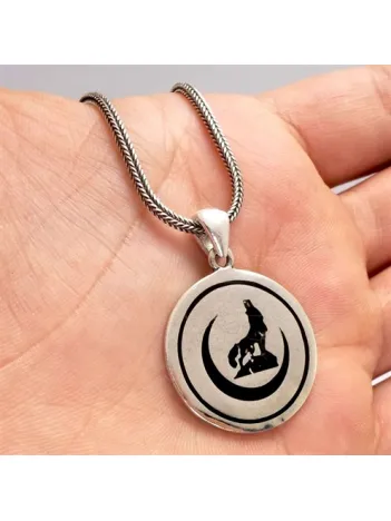 Bozkurt Hilal Erkek Gümüş Kolye Zincir