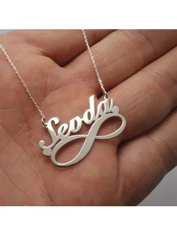 İsimli Bayan Gümüş Kolye Özel Tasarım