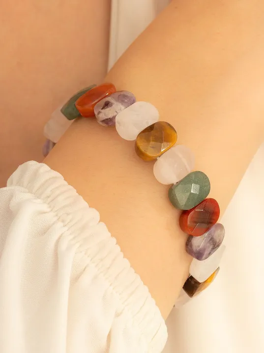 Kadın Doğaltaş Bileklik - 7 Çakra Doğal Taşı Çakra Taşları Bileklik Kadın Doğaltaş Bileklik - 7 Çakra Doğal Taşı Çakra Taşları Bileklik