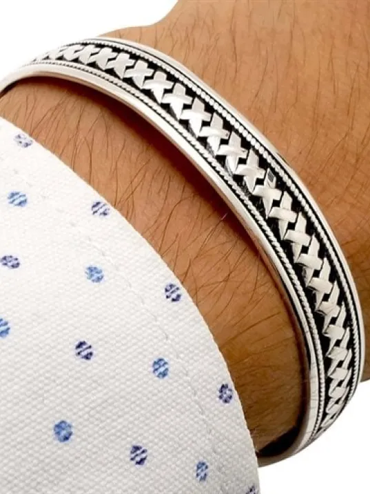 Erkek Gümüş Bileklik -Otantik Tasarım Erkek Gümüş Kelepçe Bileklik Erkek Gümüş Bileklik -Otantik Tasarım Erkek Gümüş Kelepçe Bileklik