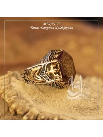İslam Usta Tasarımı Miras Model 2 Gümüş Erkek Yüzük