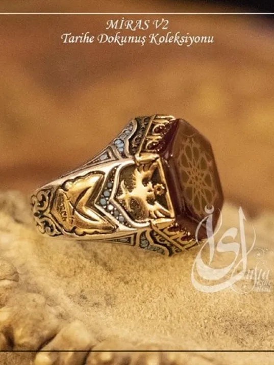 İslam Usta Tasarımı Miras Model 2 Gümüş Erkek Yüzük