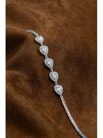 Lucia Zirkon Taşlı Gümüş Su Yolu Kadın Bileklik