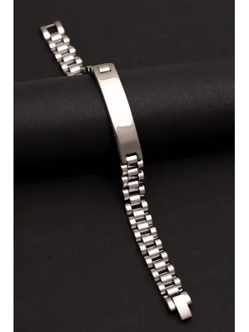 Erkek Çelik Bileklik - İsim Yazılan Lüks Bukle Model Çelik Bileklik Künye