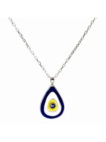 Damla Model Nazar Boncuğu Bayan Gümüş Kolye
