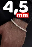 OSMANLI GÜMÜŞ Parlak Kare Kral 4.5 mm Erkek Gümüş Bileklik