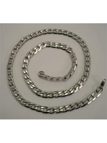 Çizgili Gurmet Erkek Çelik Kolye Ve Bileklik Set Orta Kalınlıkta