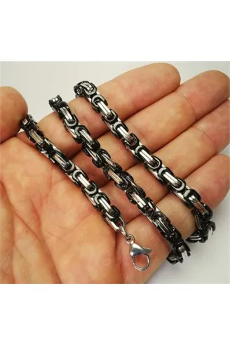 Erkek Çelik Zincir Kolye Çiftrenk 5,5mm Orta