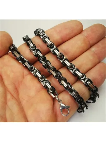 Erkek Çelik Zincir Kolye Çiftrenk 5,5mm Orta