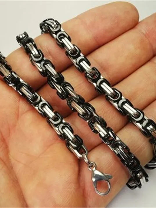 Erkek Çelik Zincir Kolye Çiftrenk 5,5mm Orta