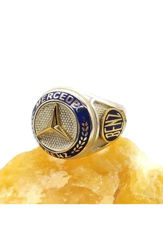 Mercedes Benz Logolu Erkek Gümüş Yüzük