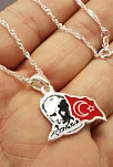 Unisex Gri Atatürk ve Ayyıldız'lı Gümüş Kolye Zincir Unisex Gri Atatürk ve Ayyıldız'lı Gümüş Kolye Zincir