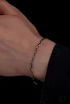 Erkek Gümüş Bileklik - 925 Ayar Oksitli Forse Zincir Gümüş Bileklik