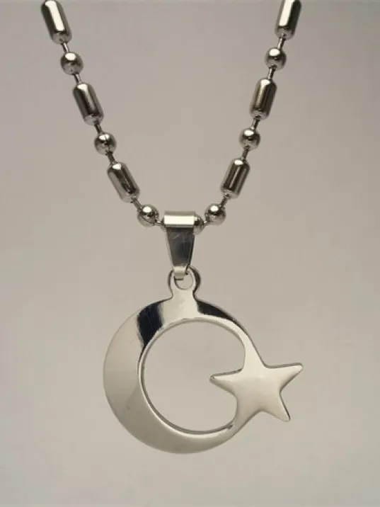 316l Paslanmaz Çelik Ay Yıldız Bayrak Erkek Çelik Kolye 316l Paslanmaz Çelik Ay Yıldız Bayrak Erkek Çelik Kolye