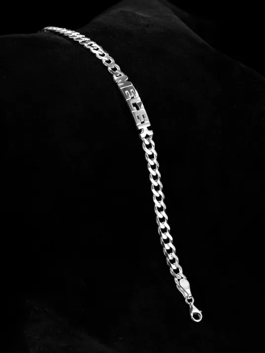 Erkek Gümüş Bileklik - Kesme Harf El İşçiliği İsim Yazılı Gurmet Zincir 925 Ayar Gümüş Erkek Bileklik Erkek Gümüş Bileklik - Kesme Harf El İşçiliği İsim Yazılı Gurmet Zincir 925 Ayar Gümüş Erkek Bileklik