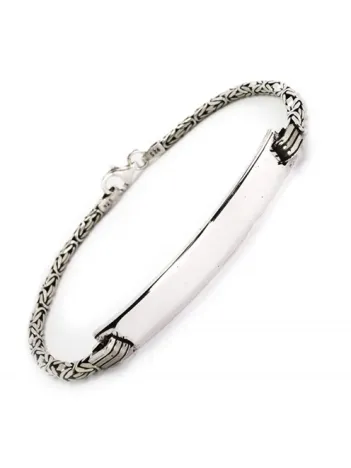 İsimli Erkek Gümüş Bileklik Künye İnce Model