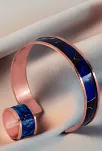 Kadın Bakır Bileklik Yüzük Set - Ocean Model Özel Baskı Metal Kutu Ve Kuvars Taşı