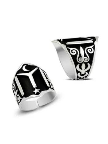 Erkek Yüzük Kayı Boyu Iyı Zihgir Okçu Gümüş Erkek Yüzüğü