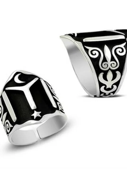 Erkek Yüzük Kayı Boyu Iyı Zihgir Okçu Gümüş Erkek Yüzüğü