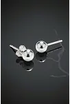 Kadın Gümüş Küpe - 5 mm 925 Ayar Gümüş Top Küpe
