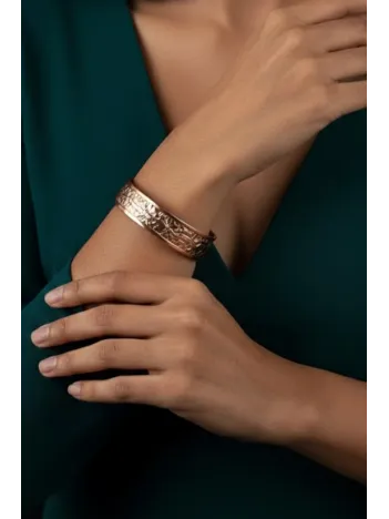 Kadın Bakır Bileklik - Bej Sonbahar Işıltısı Model Bakır Kadın Bileklik