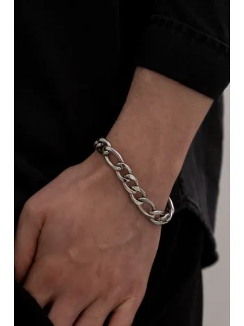 Erkek Çelik Bileklik Figaro Çelik Bileklik 10 Mm Kalın Model