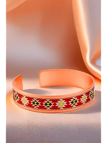 Kadın Bakır Bileklik - Natasha Model Özel Baskı Metal Kutu Ve Kuvars Taşı