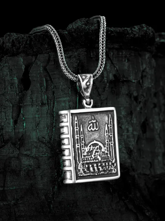 Küçük Boy Gümüş Muska Cevşen Haznesi Erkek Gümüş Kolye