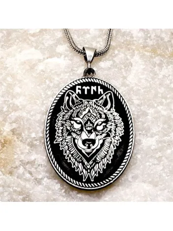 Türk Yazılı Bozkurt Erkek Gümüş Kolye Zincir