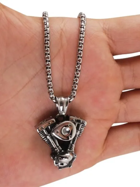 OttoMan V Motor Bloğu Çelik Erkek Kolye Zincir OttoMan V Motor Bloğu Çelik Erkek Kolye Zincir