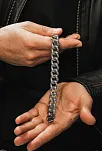 Erkek Çelik Bileklik - Çizgili Kalın Gurmet Model Erkek Bileklik