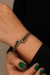 Fatmanın Eli Zümrüt Taşlı Gümüş Bronz Bileklik Bilezik Fatmanın Eli Zümrüt Taşlı Gümüş Bronz Bileklik Bilezik