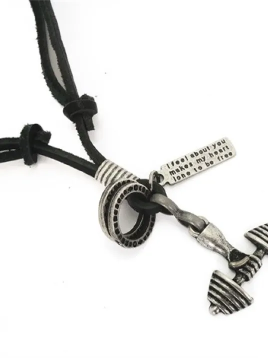 Dambıl Erkek Deri Kolye Dambıl Erkek Deri Kolye