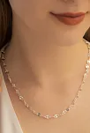 Kadın Gümüş Kolye - 925 Ayar 4 mm Fırfır Zincir Model Gümüş Kadın Kolye