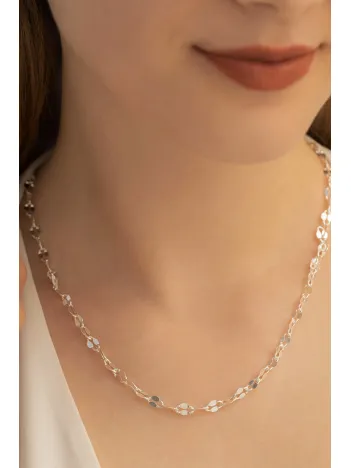 Kadın Gümüş Kolye - 925 Ayar 4 mm Fırfır Zincir Model Gümüş Kadın Kolye