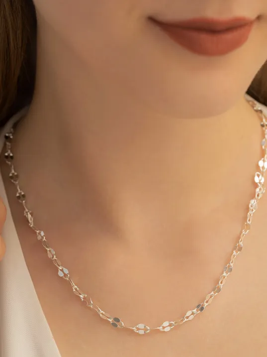 Kadın Gümüş Kolye - 925 Ayar 4 mm Fırfır Zincir Model Gümüş Kadın Kolye