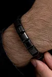 Doğal Hematit Taşlı Modern Tasarım Bileklik