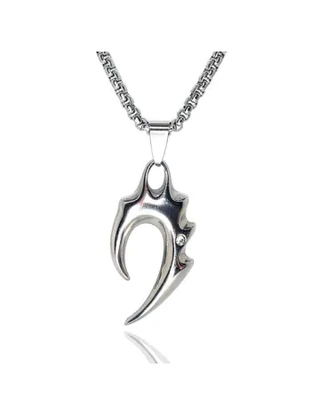Rhinestone Tribal Alev Erkek Çelik Kolye Zincir