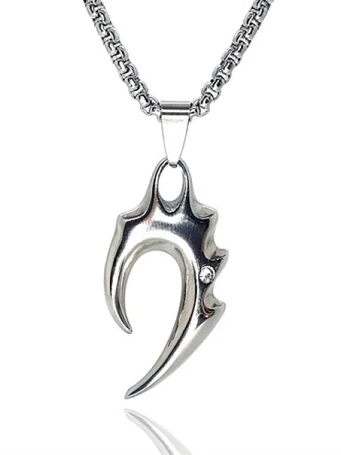 Rhinestone Tribal Alev Erkek Çelik Kolye Zincir