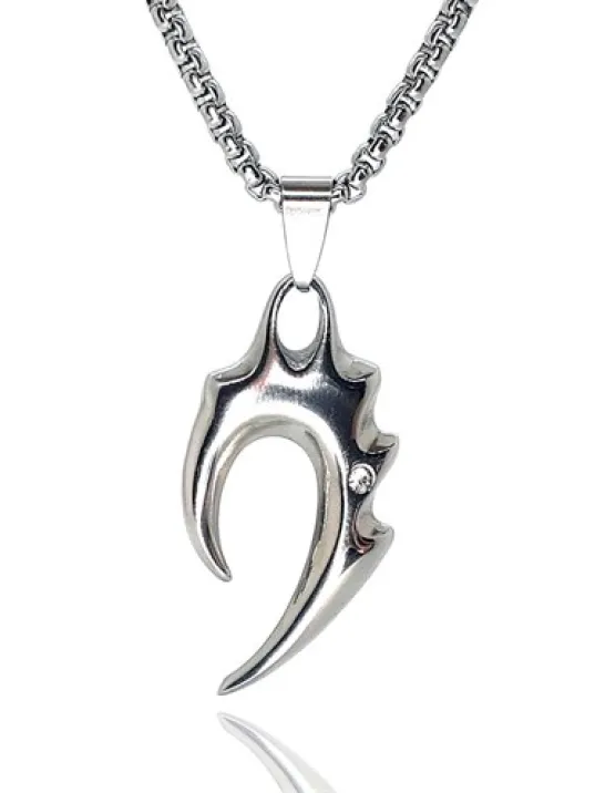 Rhinestone Tribal Alev Erkek Çelik Kolye Zincir