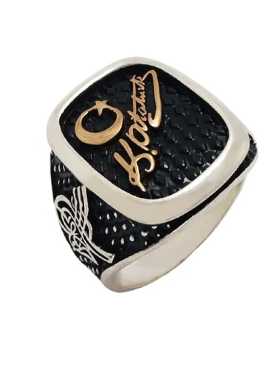 Atatürk İmzalı Ve Tuğralı Erkek Gümüş Yüzük