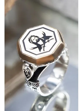 Hz. Ali ve Zülfikar Kılıç Model Erkek 925 Ayar Gümüş Yüzük GYZENDALIZL-GMS