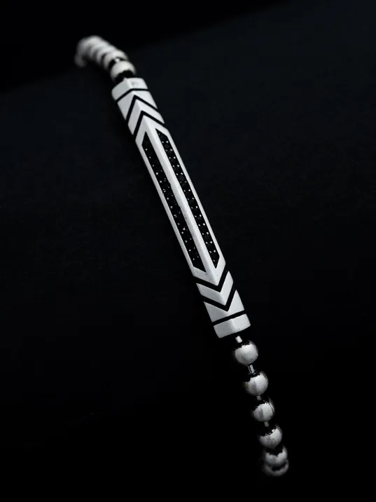 Erkek Gümüş Bileklik - Boncuk Zincir Omega 4 Model Gümüş Bileklik