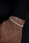 Parlak Kare Kral 3.5 mm Erkek Gümüş Bileklik