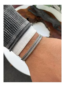 Erkek Bileklik - Metal Erkek Bileklik - Erkek Bileklik - Çizgili Model