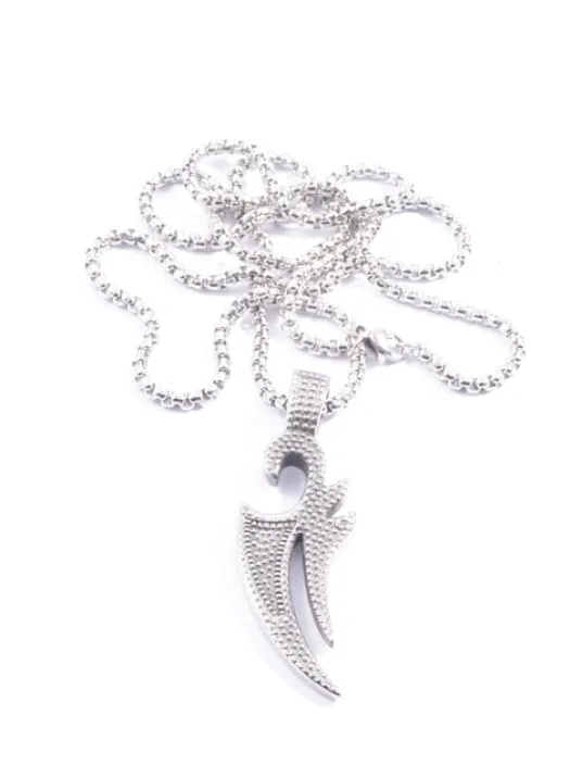 Erkek Çelik Kolye - Tribal Çift Uçlu Hançer Erkek Çelik Kolye