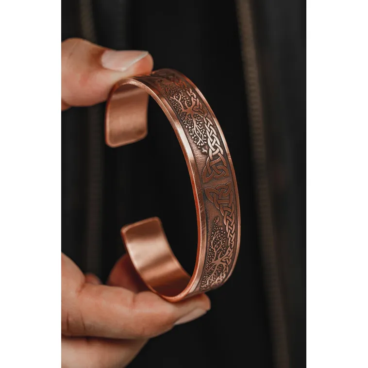 Erkek Bakır Bileklik - Viking Hayat Ağacı - YGGDRASİLL İskandinav Mitolojisi Erkek Kelepçe Bileklik Erkek Bakır Bileklik - Viking Hayat Ağacı - YGGDRASİLL İskandinav Mitolojisi Erkek Kelepçe Bileklik