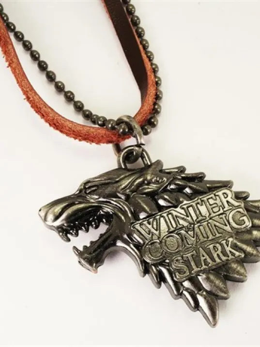 Game Of Thrones Winter İs Coming Deri Erkek Kolye Game Of Thrones Winter İs Coming Deri Erkek Kolye